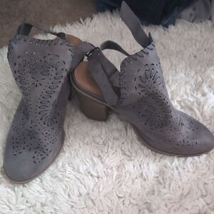 Maurices Gray Cutout Heeled Boots